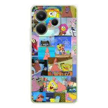 Силиконовый чехол Спанч Боб на Шiaomi Редми Нот 14 4G  (Глобальная версия) (Комиксы Спанч Боб)