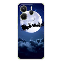 Новогодние Чехлы для Xiaomi Redmi Note 14 4G (Глобальная версия) (VPrint) – Санта - луна