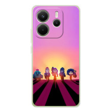 Силиконовый Чехол на Xiaomi Redmi Note 14 4G (Global version) с картинкой Brawl Stars (Персонажи в закате)