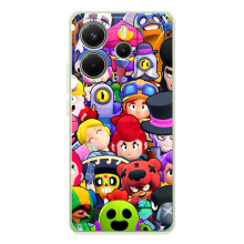 Силиконовый Чехол на Xiaomi Redmi Note 14 4G (Global version) с картинкой Brawl Stars (Персонажи)
