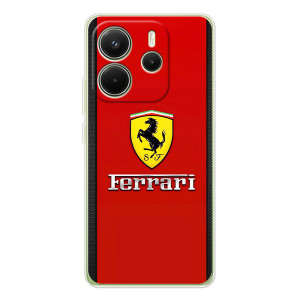 Силиконовый бампер с картинкой машины на Xiaomi Redmi Note 14 4G (Global version) (Ferrari Logo)