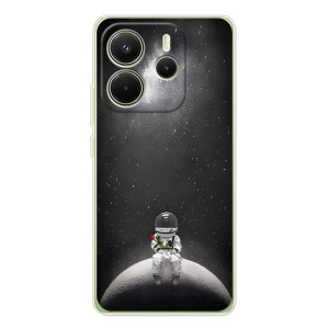 Силиконовый Чехол с принтом "Космонавты" на Xiaomi Redmi Note 14 4G (Global version) – Космонавт романтик