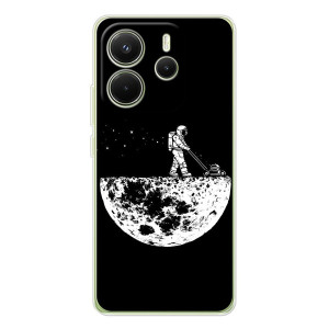 Силиконовый Чехол с принтом "Космонавты" на Xiaomi Redmi Note 14 4G (Global version) – Космонавт