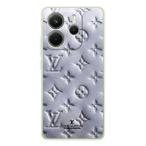 Текстурный Чехол Louis Vuitton для Шiaomi Редми Нот 14 4G  (Глобальная версия) – Белый ЛВ