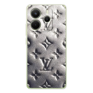 Текстурный Чехол Louis Vuitton для Шiaomi Редми Нот 14 4G  (Глобальная версия) – Бежевый ЛВ