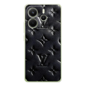 Текстурный Чехол Louis Vuitton для Шiaomi Редми Нот 14 4G  (Глобальная версия) – Черный ЛВ