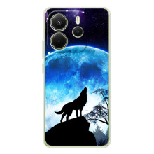 Защитные чехлы для Xiaomi Redmi Note 14 4G (Глобальная версия) (AlphaPrint) (ХИТ продаж) ВОЛК – Волк на луну