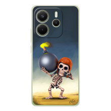 Чехол з героями Клеш Рояль для Xiaomi Redmi Note 14 4G (Global version) (Скелет с бомбой)