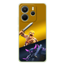 Чехол з героями Клеш Рояль для Xiaomi Redmi Note 14 4G (Global version) (Варвар против Пекка)