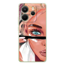 Силиконовый Чехол на Xiaomi Redmi Note 14 4G (Global version) с картинкой Стильных Девушек (Девушка и ресницы)