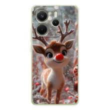 Яркий чехол для Xiaomi Redmi Note 14 4G (Global) с Зимними Оленятами