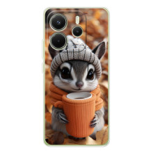 Печатный чехол «Зверята с кофе» для Xiaomi Redmi Note 14 4G (Global)