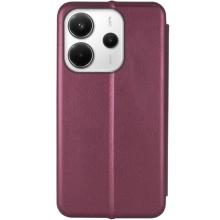 Кожаный чехол-книжка Classy для Xiaomi Redmi Note 14 4G (Int. version) – Бордовый