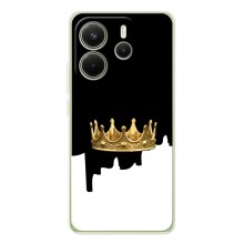 Чехол (Корона на чёрном фоне) для Редми Нот 14 4G (Золотая корона)