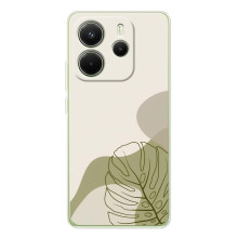 Силиконовый чехол с принтом в цветах на Xiaomi Redmi Note 14 4G – Монстера зелёная