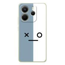 Силиконовые Чехлы (смешные стикеры) для Xiaomi Redmi Note 14 4G – Серо-белый