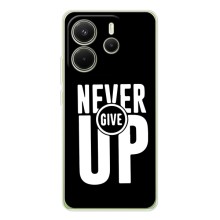 Силиконовый Чехол на Xiaomi Redmi Note 14 4G с картинкой Nike (Never Give UP)