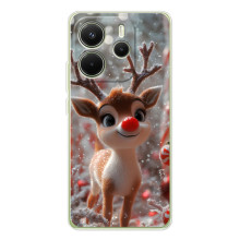 Яркий чехол для Xiaomi Redmi Note 14 4G (EU) с Зимними Оленятами
