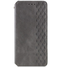Шкіряний чохол-книжка GETMAN Cubic (PU) для Xiaomi Redmi Note 14 5G – Сірий