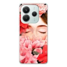 Чехлы (ART) Цветы на Xiaomi Redmi Note 14 5G (VPrint) (Глаза в цветах)