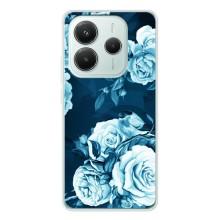 Чехлы (ART) Цветы на Xiaomi Redmi Note 14 5G (VPrint) (Голубые Бутоны)