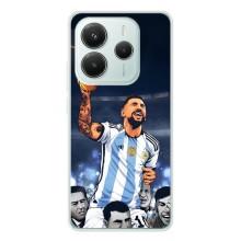 Чехлы для Xiaomi Redmi Note 14 5G (Leo чемпион) (AlphaPrint) (Месси с кубком)