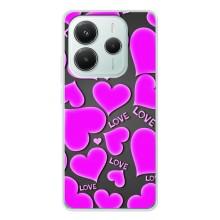 Чехлы для любимой на Редми Ноут 14 5Джи (VPrint) (Pink hearts)