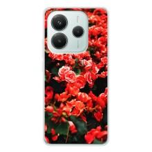 Чехлы с Цветами для Xiaomi Redmi Note 14 5G (VPrint) (Цветы красные)