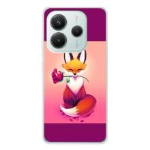 Чехлы с картинкой Лисички для Xiaomi Redmi Note 14 5G (VPrint) (Лисичка с розочкой)