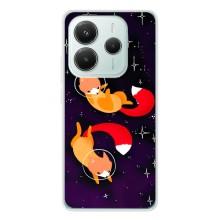 Чехлы с картинкой Лисички для Xiaomi Redmi Note 14 5G (VPrint) (Лисички космонавты)