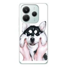 Чехлы с собаками для Xiaomi Redmi Note 14 5G (VPrint) (Довольный Хаски)