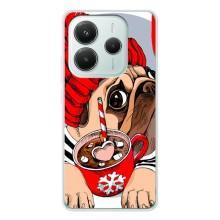 Чехлы с собаками для Xiaomi Redmi Note 14 5G (VPrint) (Собачка в шапке)