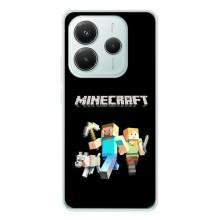 Чехол Майнкрафт на Xiaomi Redmi Note 14 5G (AlphaPrint) Minecraft (герои Minecraft)