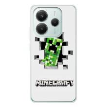 Чехол Майнкрафт на Xiaomi Redmi Note 14 5G (AlphaPrint) Minecraft (крипер Майнкрафт)