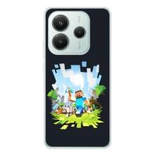 Чехол Майнкрафт на Xiaomi Redmi Note 14 5G (AlphaPrint) Minecraft (персонажи Minecraft)