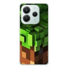Чехол Майнкрафт на Xiaomi Redmi Note 14 5G (AlphaPrint) Minecraft (текстура Майнкрафт)