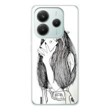 Чехол с печатью для Xiaomi Redmi Note 14 5G - (Мода) (AlphaPrint) (Фото девочки)