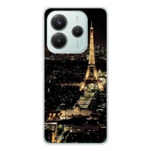 Чехол Эйфелева Башня для Xiaomi Redmi Note 14 5G - (AlphaPrint) (Ночной Париж)