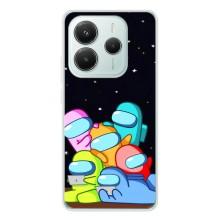 Чехол Амонг Ас для Xiaomi Redmi Note 14 5G (AlphaPrint) (Скины в космосе)