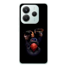 Чехол с Обезьянами Xiaomi Redmi Note 14 5G - (AlphaPrint) (Три обезьяны)