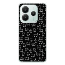 Чехол с принтом для Xiaomi Redmi Note 14 5G (AlphaPrint) Модные коты (Меленькие котики)