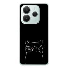 Чехол с рисунком кот на Xiaomi Redmi Note 14 5G (Равнодушный кот)