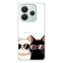 Чехол с рисунком кот на Xiaomi Redmi Note 14 5G (Коты в очках)
