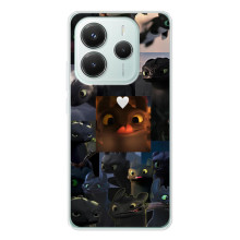 Чехол как приручить дракона на Xiaomi Redmi Note 14 5G (Дракон коллаж)