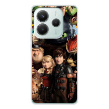 Чехол как приручить дракона на Xiaomi Redmi Note 14 5G (Персонажи дракона)