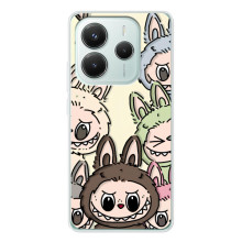 Чохол з Лабубу на Xiaomi Redmi Note 14 5G – Колаж Лабубу