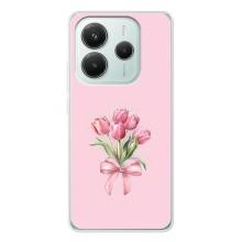 Чехол с розовым рисунком для Xiaomi Redmi Note 14 5G (Букет цветов)