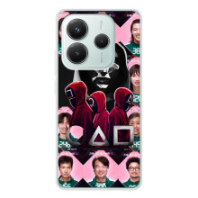 Чехол Гра в кальмара для Xiaomi Redmi Note 14 5G – Персонажи игры кальмара