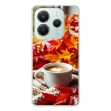 Чехол с уникальным дизайном «Осень с кофе» для Xiaomi Redmi Note 14 5G