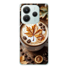 Чехол с уникальным дизайном «Осень с кофе» для Xiaomi Redmi Note 14 5G – Пряный кофе